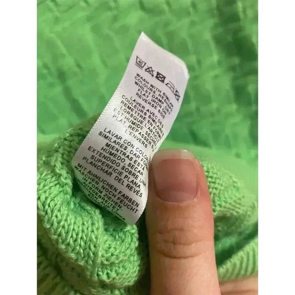 ASOS Women's Size 4 Lime Green Cowl Neck Cable-Knit Sweater - Picture 4 of 5